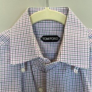 Tom Ford Checkered Dress Shirt - Size 39/15.5 - Excellent Condition
